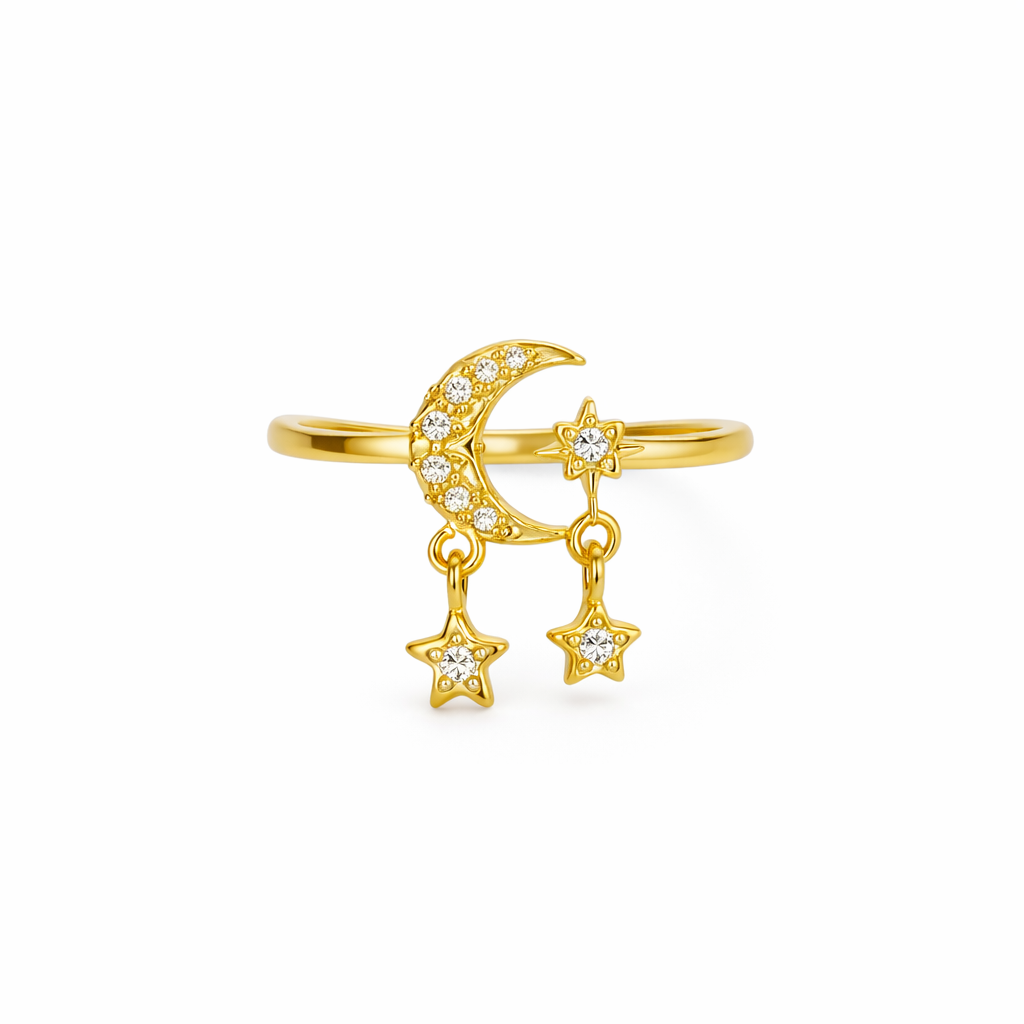 Celeste Moon & Star Ring