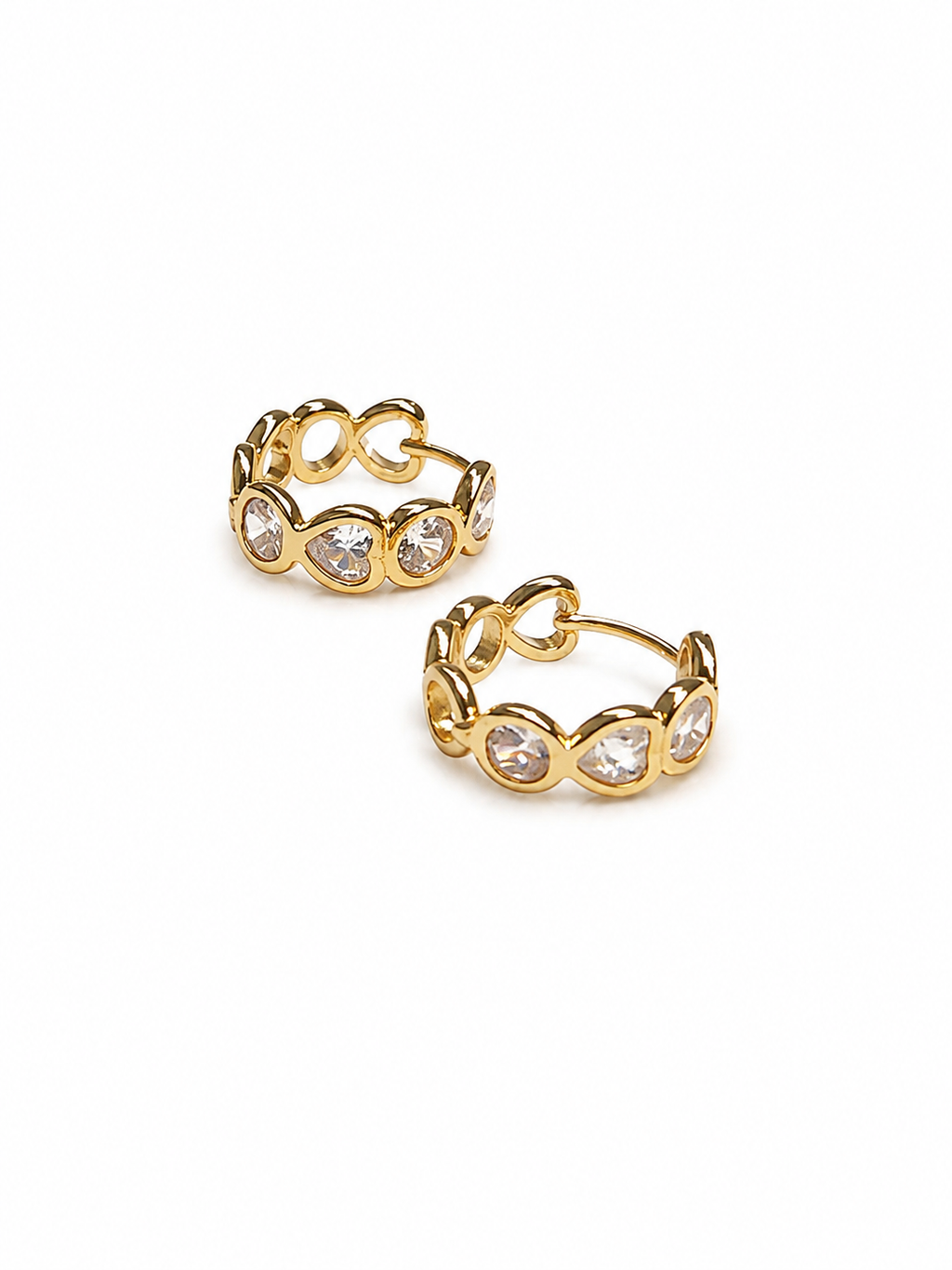 Crystal Link Huggie Earrings