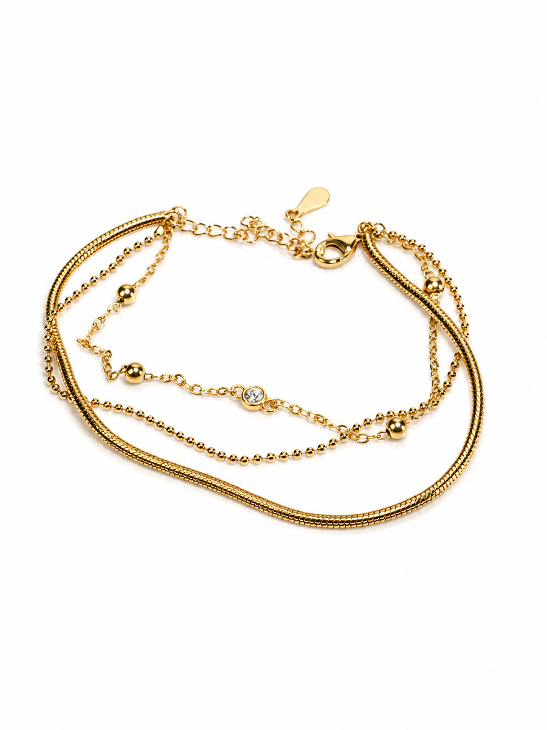 Tri Layered Gold Bracelet