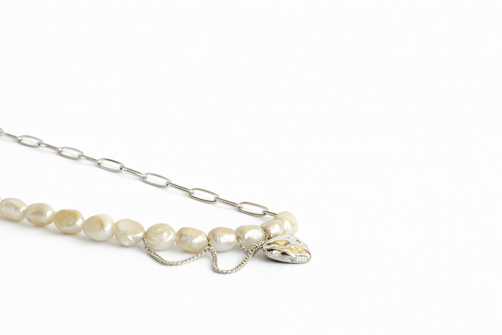 Luna Pearl Heart Necklace