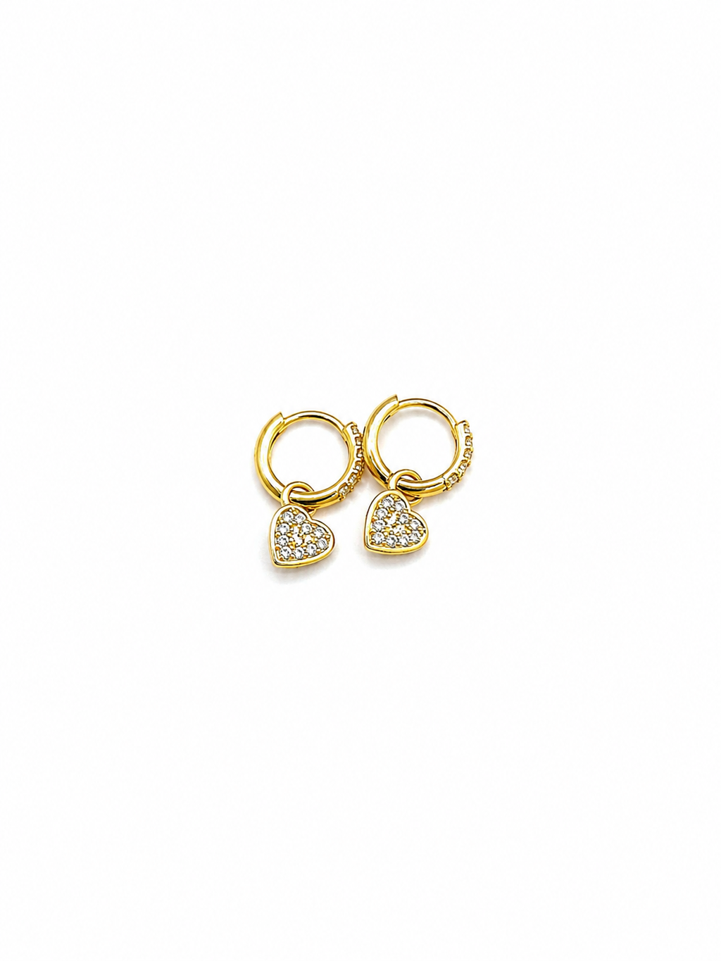 Heart Charm Huggie Earrings