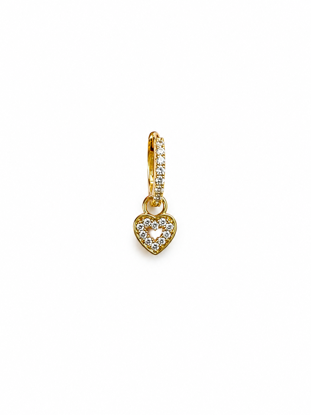 Heart Charm Huggie Earrings