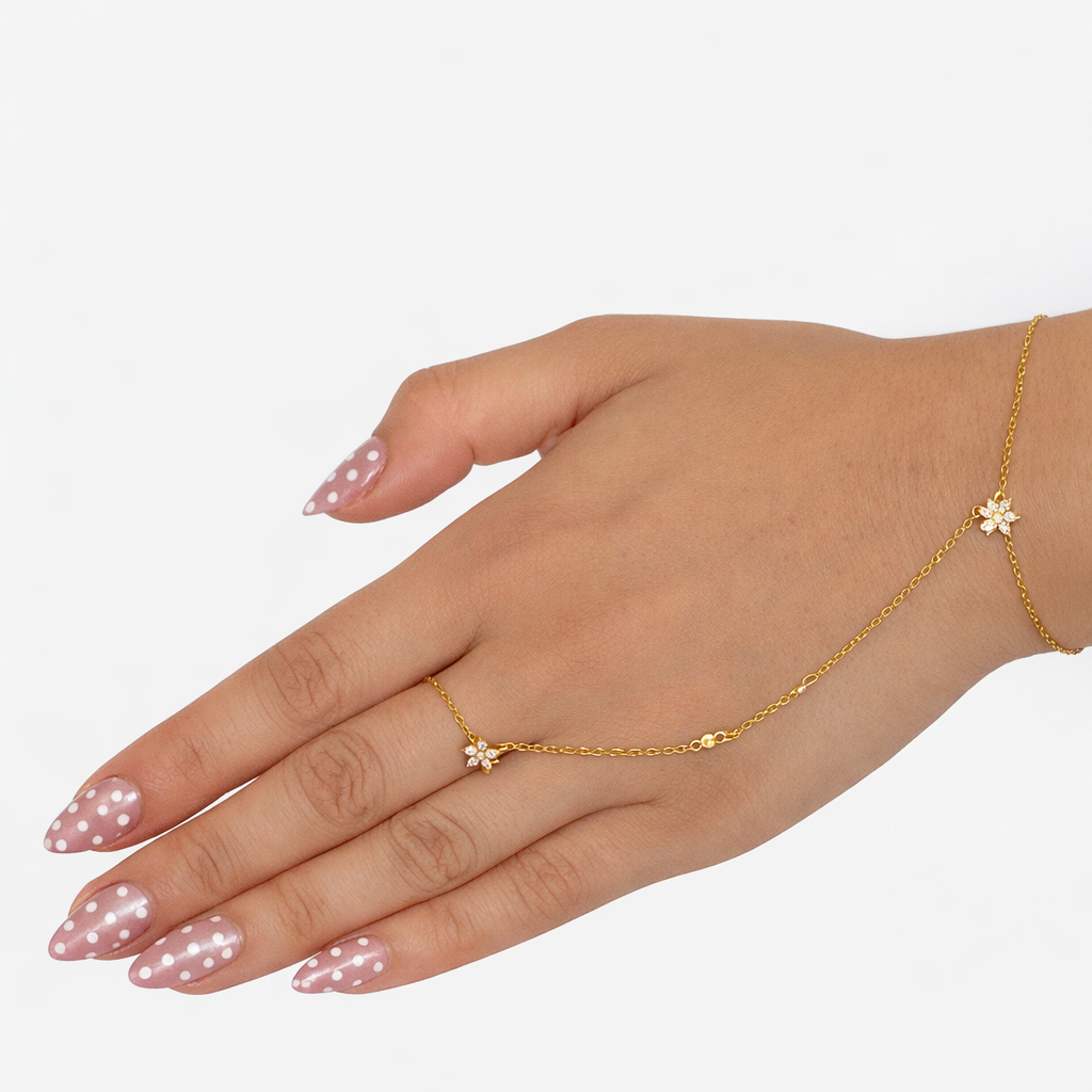 Golden Bloom Hand Chain