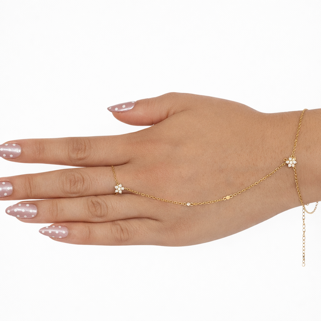 Golden Bloom Hand Chain