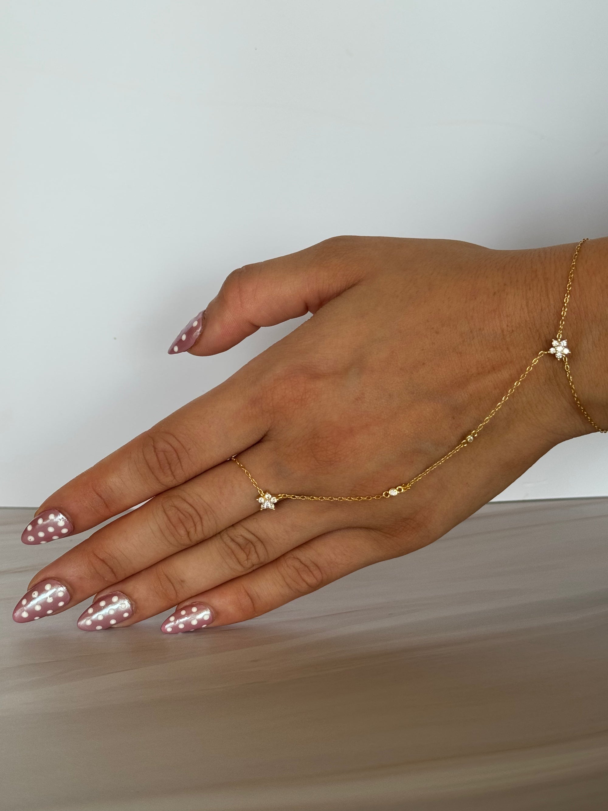 Golden Bloom Hand Chain