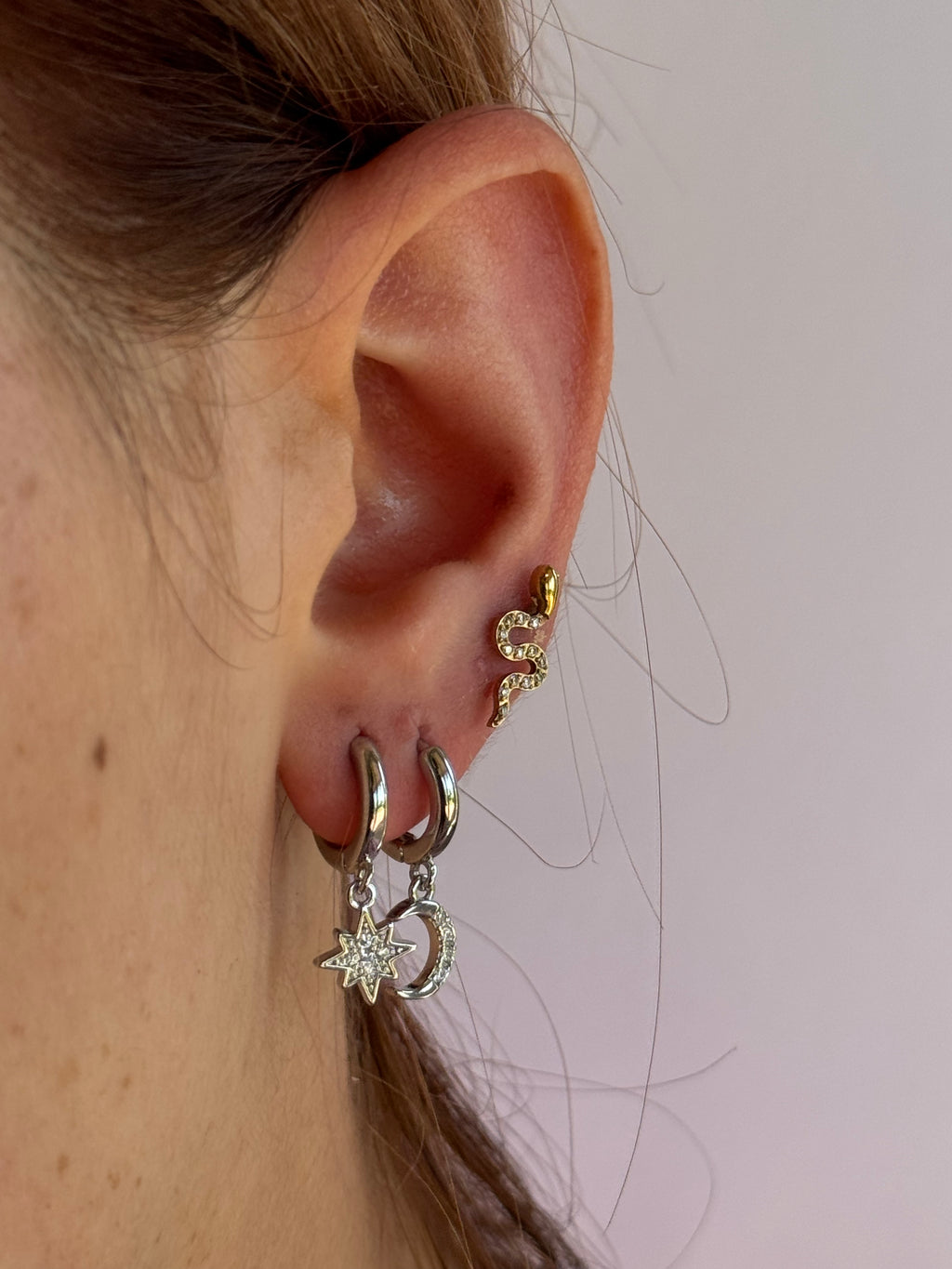 Celeste Moon & Star Hoop Earrings