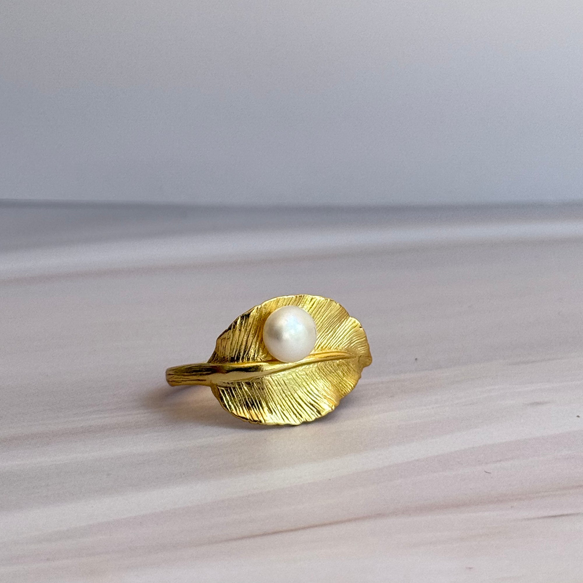 Pearl Leaf Ring