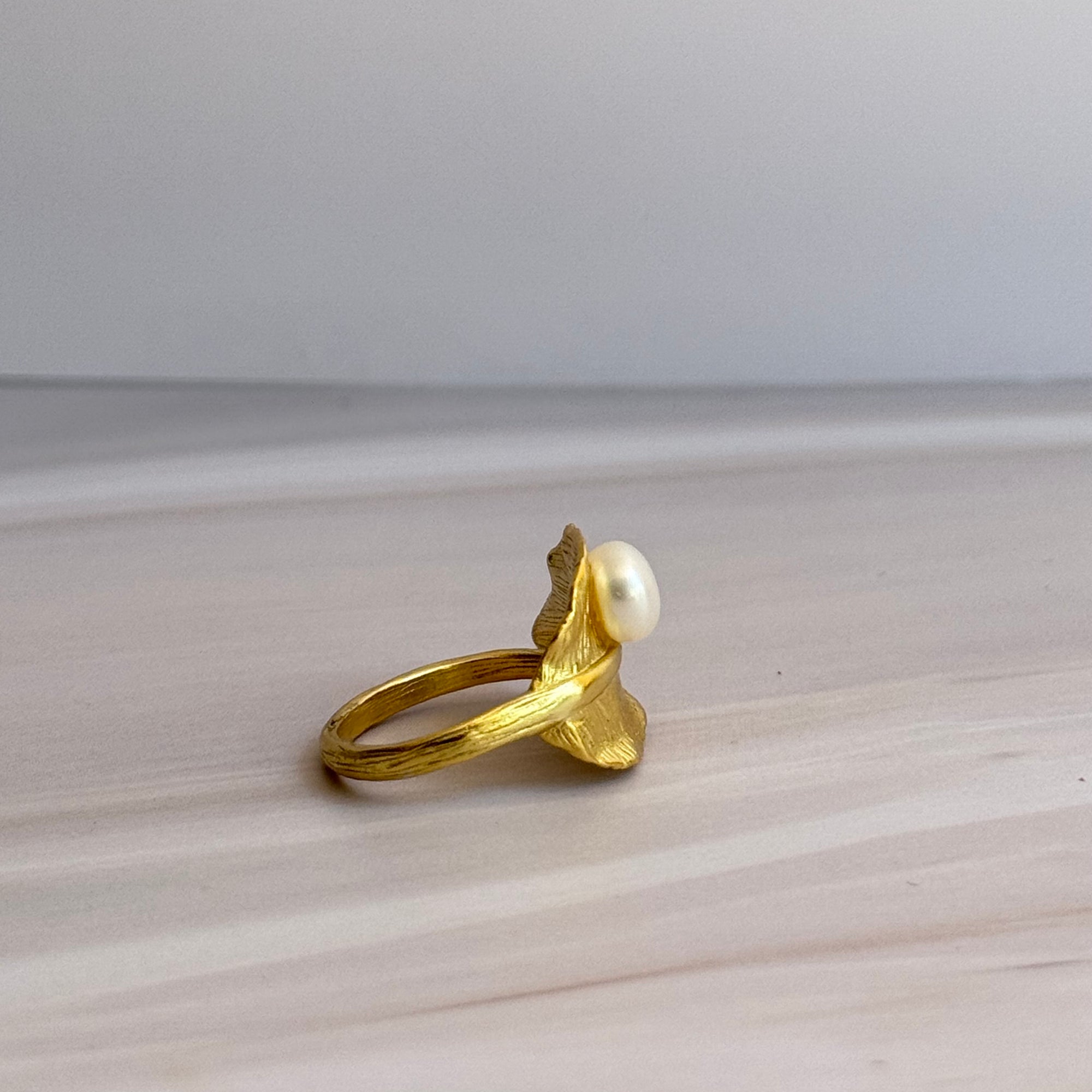 Pearl Leaf Ring