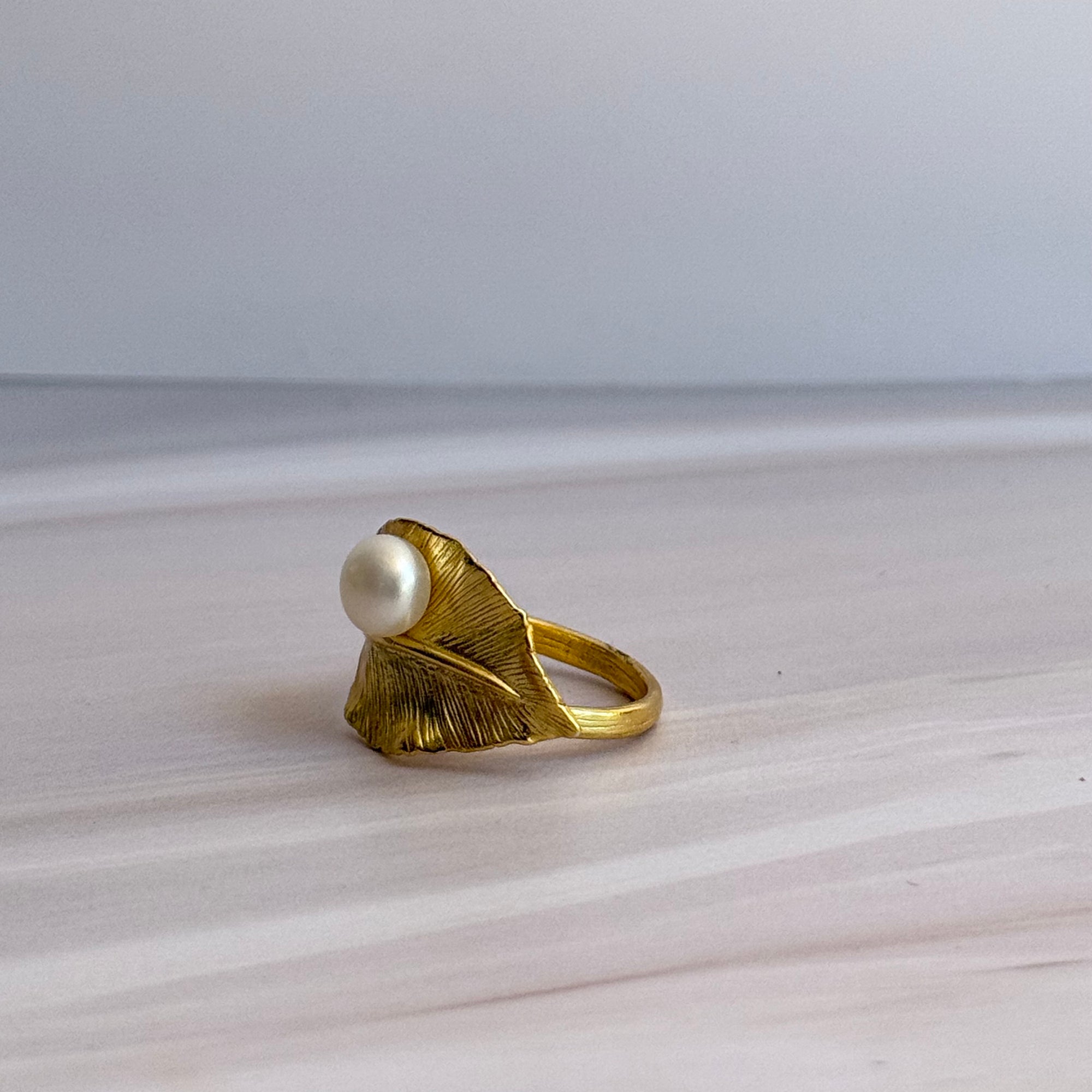 Pearl Leaf Ring