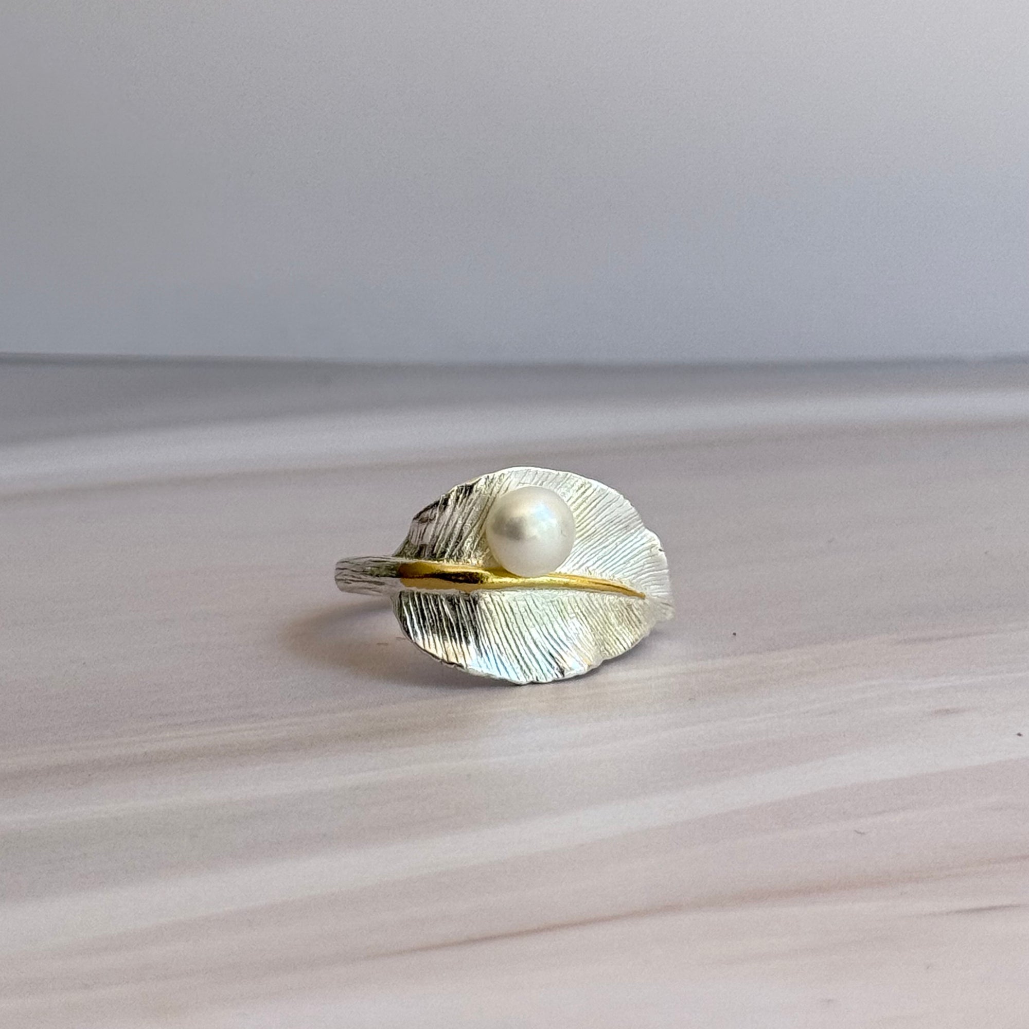 Pearl Leaf Ring